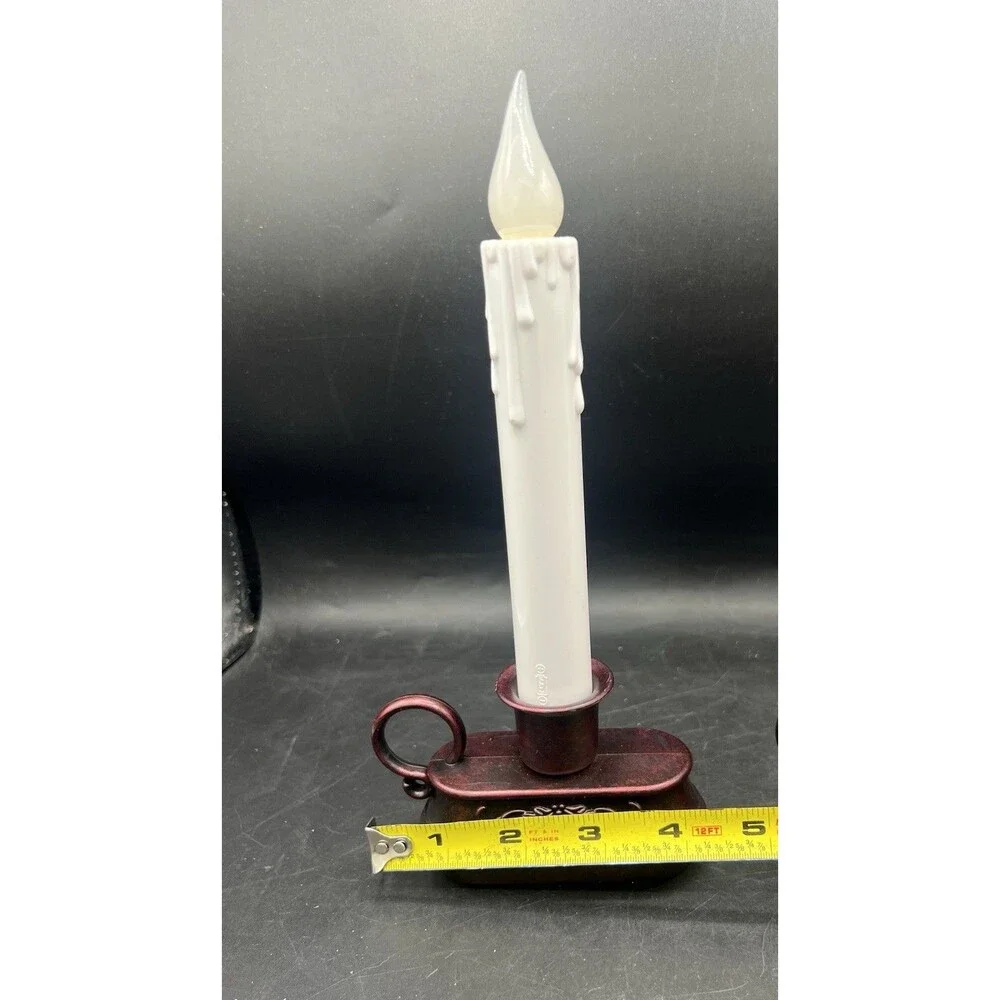 GE Flickering Window Candles Set of 2 Battery Operated Flameless LED 10” White